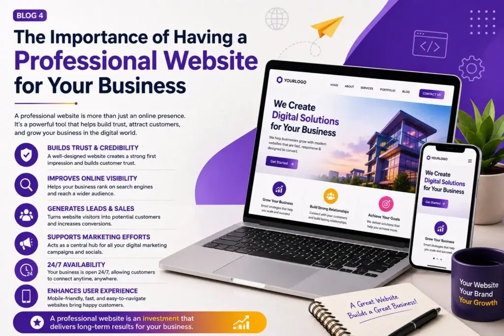 How a Well-Designed Website Builds Trust With Customers 3 একটি ল্যাপটপে চমৎকার ওয়েবসাইট ডিজাইন যা ব্যবসার প্রতি গ্রাহকের আস্থা বাড়ায়।