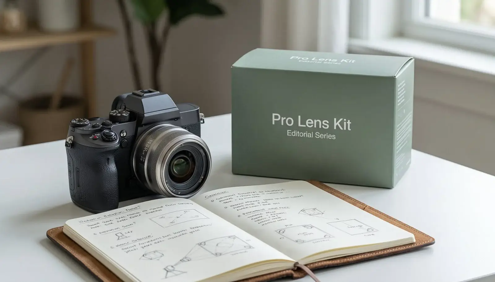 Product Photography Tips to Boost Your Ecommerce Sales: গাইড 5 পণ্য ফটোগ্রাফি সংক্রান্ত সাধারণ জিজ্ঞাসার জন্য একটি পরিচ্ছন্ন ডেস্কে রাখা ক্যামেরা।