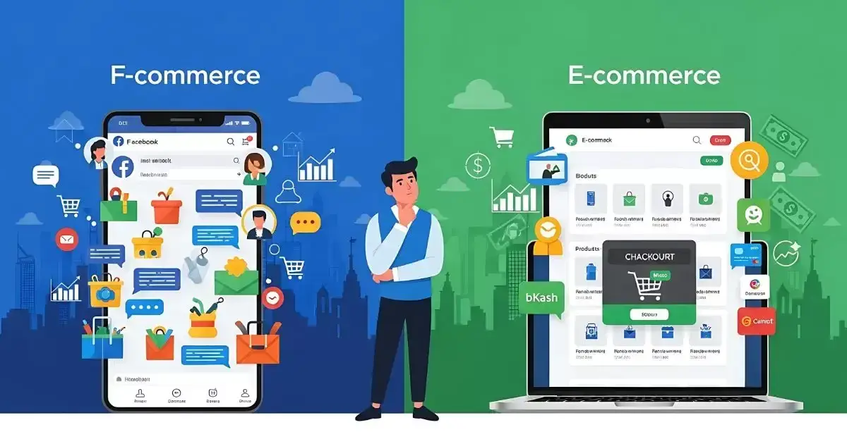 বিভিন্ন পরিস্থিতিতে F-commerce বা E-commerce বেছে নিতে তিনটি আলাদা প্যাকেজ।